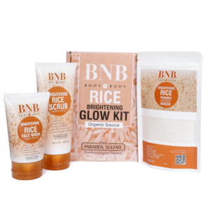 "Radiant Glow BNB Rice Brighten Kit for Luminous Complexion"